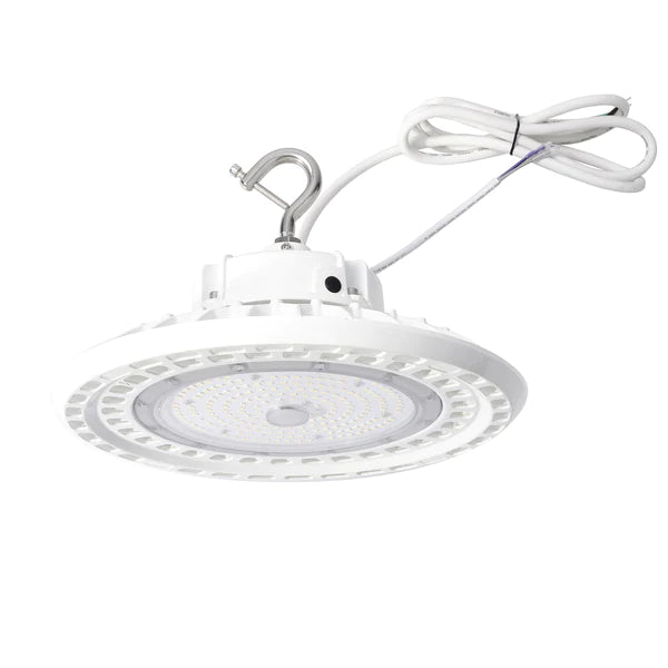 WHITE UFO High Bay Adjustable 100w/120w/150w 23,700 Lumens 120° Hook Mount
