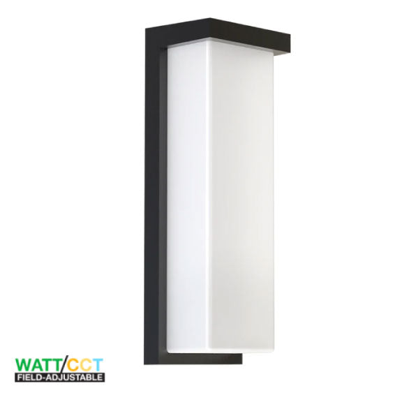 14in Outdoor Wall Sconce w/Photo Eye WATTAGE SWITCHABLE (18w/20w/22w) 3CCT SWITCHABLE (3000K/4000K/5000K)