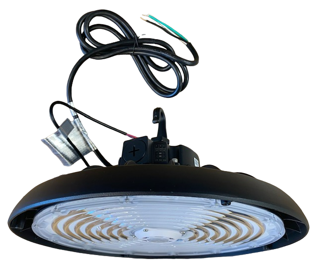 PRO-SELECT UFO High Bay 150lm/w 240w/200w/150w Selectable 3500K/4000K/5000K Tunable W/Pre-Installed 12V AUX PIN Sensor Socket 36,000 Lumens w/6ft Whip Cord