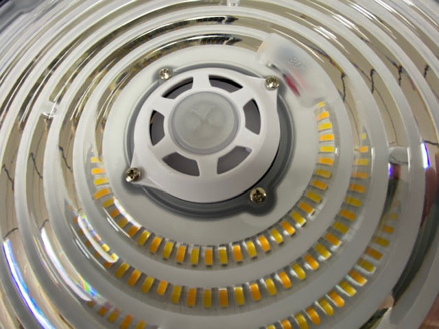 PRO-SELECT UFO High Bay 150lm/w 240w/200w/150w Selectable 3500K/4000K/5000K Tunable W/Pre-Installed 12V AUX PIN Sensor Socket 36,000 Lumens w/6ft Whip Cord