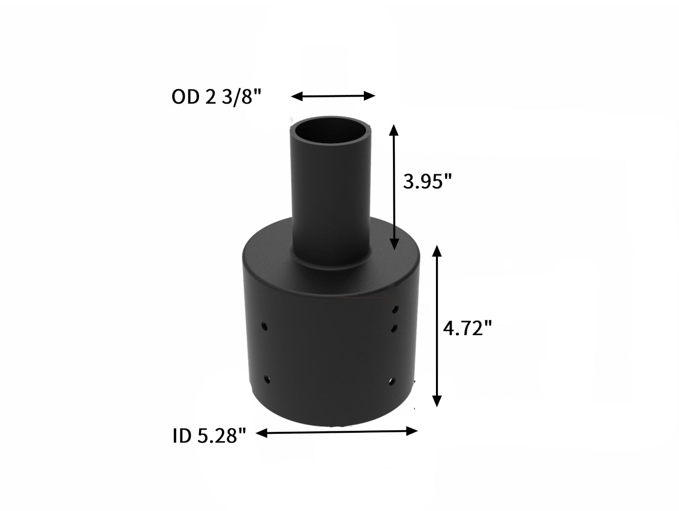 Round Pole I Tenon Adapter for 5 Inch
