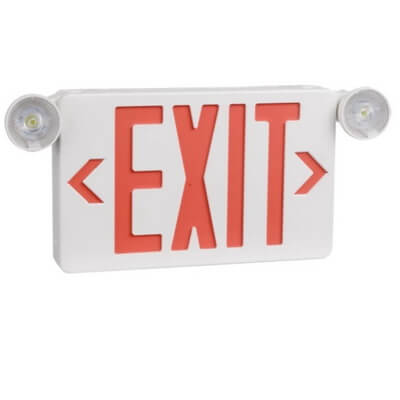 LED Exit Sign w/Spotlight 1 or 2-Sided