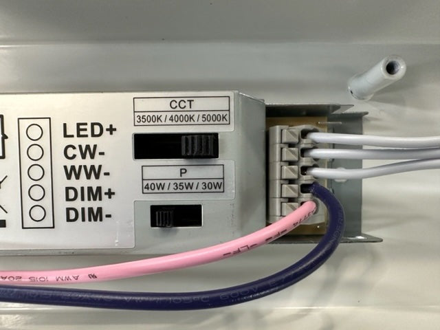 4ft Shop Light WATTAGE SWITCHABLE (30w/35w/40w) 3CCT SWITCHABLE (3500K/4000K/5000K) Dimmable