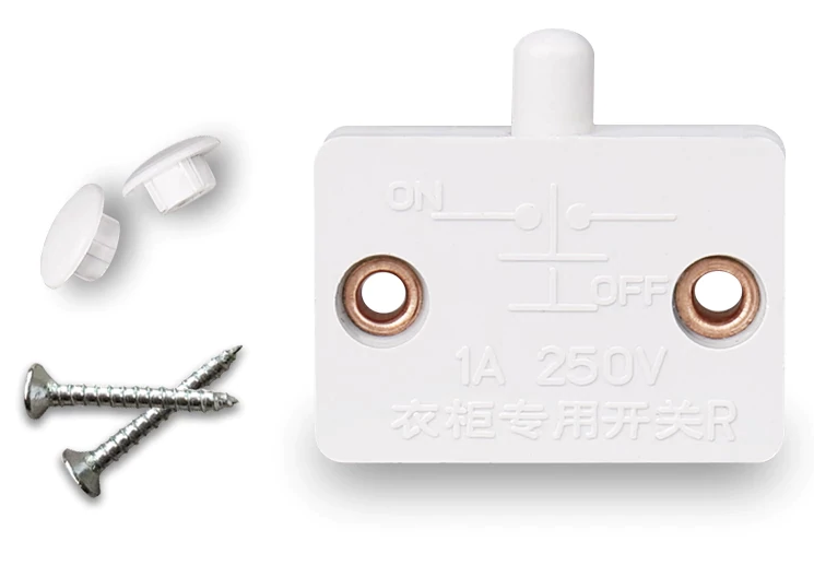 Cabinet Lamp Switch Open on/Close off 12V 24V 110V,(White)
