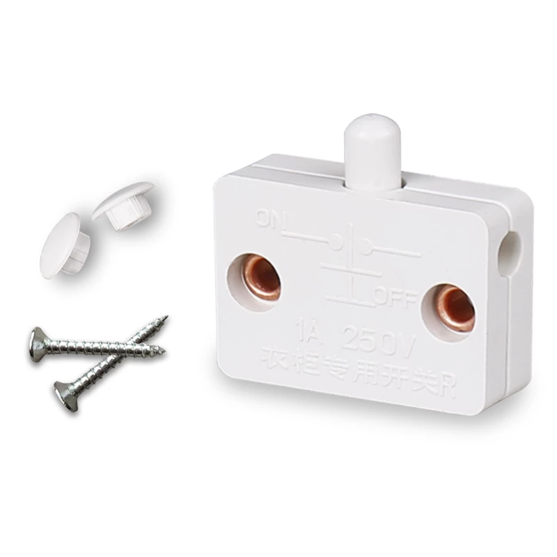 Cabinet Lamp Switch Open on/Close off 12V 24V 110V,(White)