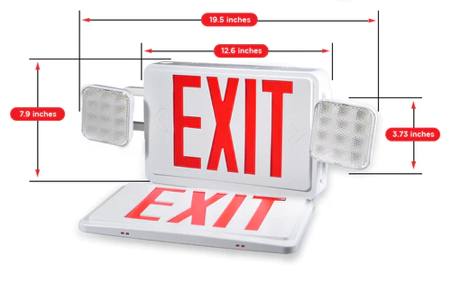 LED Exit Sign w/Spotlights and Remote Head
