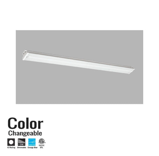 (10-PACK) 4ft LINKABLE (3500K, 4000K, 5000K) Adjustable (0-10v DIMMABLE) 130lm/w (FROSTED LENS) DLC ETL Industrial Linear Light Fixture