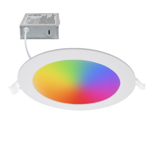 6 in. Smart WiFi Slim LED Downlight 900 Lumens Multicolor Dimmable CCT 2700-6500K Google Home/Alexa