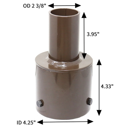 Round Pole  I  Tenon Adapter for 4 Inch