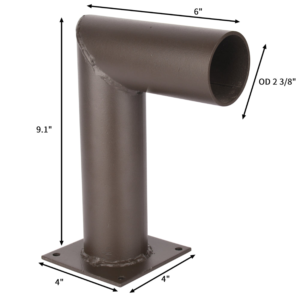 90° Wall Mount Bracket with 2-3/8in O.D. Tenon