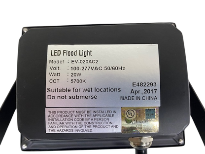 (12-PACK) 20w Flood Light 3,000lm 5700K 200w PAR Lamp Replacement 100-277V