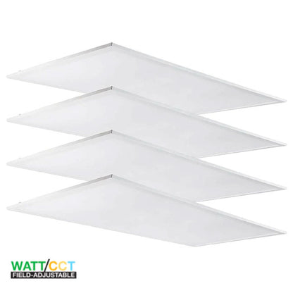 (4-PACK) LED Panel Light 2'x4' 30/40/50/60/72W 9,000lm Wattage Adjustable 5CCT Kelvin Adjustable 0-10V Dimmable DLC Listed