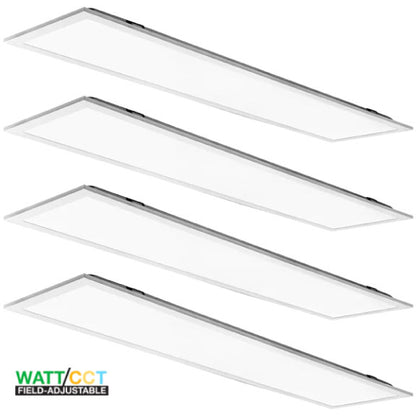 (4-PACK) LED BACK-LIT Panel Light 1'X4' 3CCT COLOR ADJUSTABLE / WATTAGE ADJUSTABLE 0-10v Dimmable DLC Listed