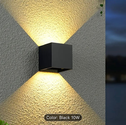 Outdoor Up/Down Adjustable Wall Sconce (Black) 10w 120vAC 3000K Warm Light