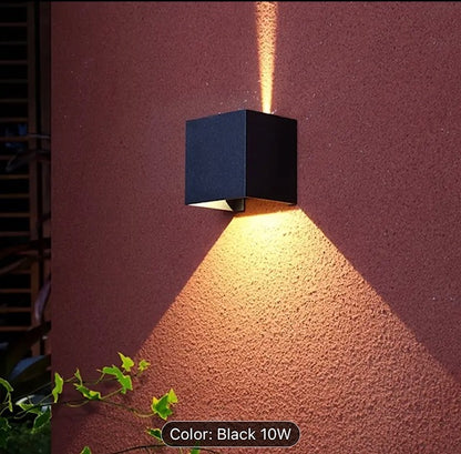 Outdoor Up/Down Adjustable Wall Sconce (Black) 10w 120vAC 3000K Warm Light