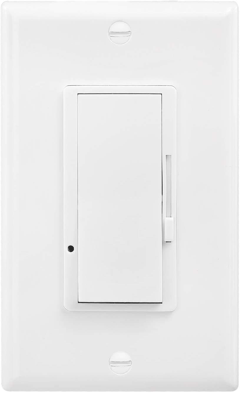 Dimmer Switch,  0-10V DC Low Voltage Single-Pole or 3-Way Dimmable LED/CFL/Incandescent/Halogen, Wall Plate