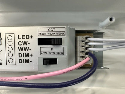 4ft Shop Light WATTAGE SWITCHABLE (30w/35w/40w) 3CCT SWITCHABLE (3500K/4000K/5000K) Dimmable