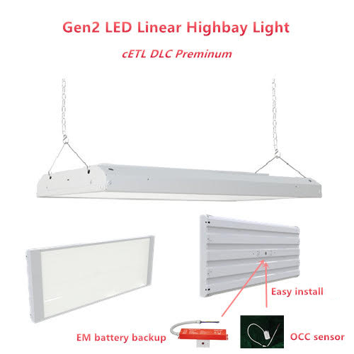 High Bay (2-PACK) 110w 2ft 16,500 Lumen 150lm/w 5000K DLC Listed (Hanging Kit Included)