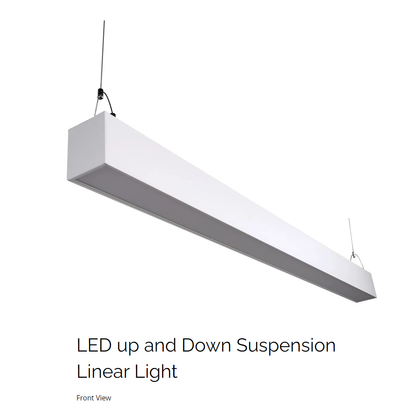 Linear Pendant Architectural Lighting System (End to End Linking, Corner, Cross, and T Connecting Options) 3CCT SWITCHABLE (3000K/4000K/5000K) Dimmable