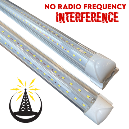 Linkable LED T8 8ft 72w 10 944 Lumen CLEAR LENS NO RF V Series w