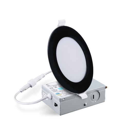 Ultra Thin BLACK ROUND 4in 9w 5 CCT Switchable (2700K, 3000K, 3500K, 4000K, 5000K) Dimmable