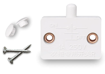 Cabinet Lamp Switch Open on/Close off 12V 24V 110V,(White)